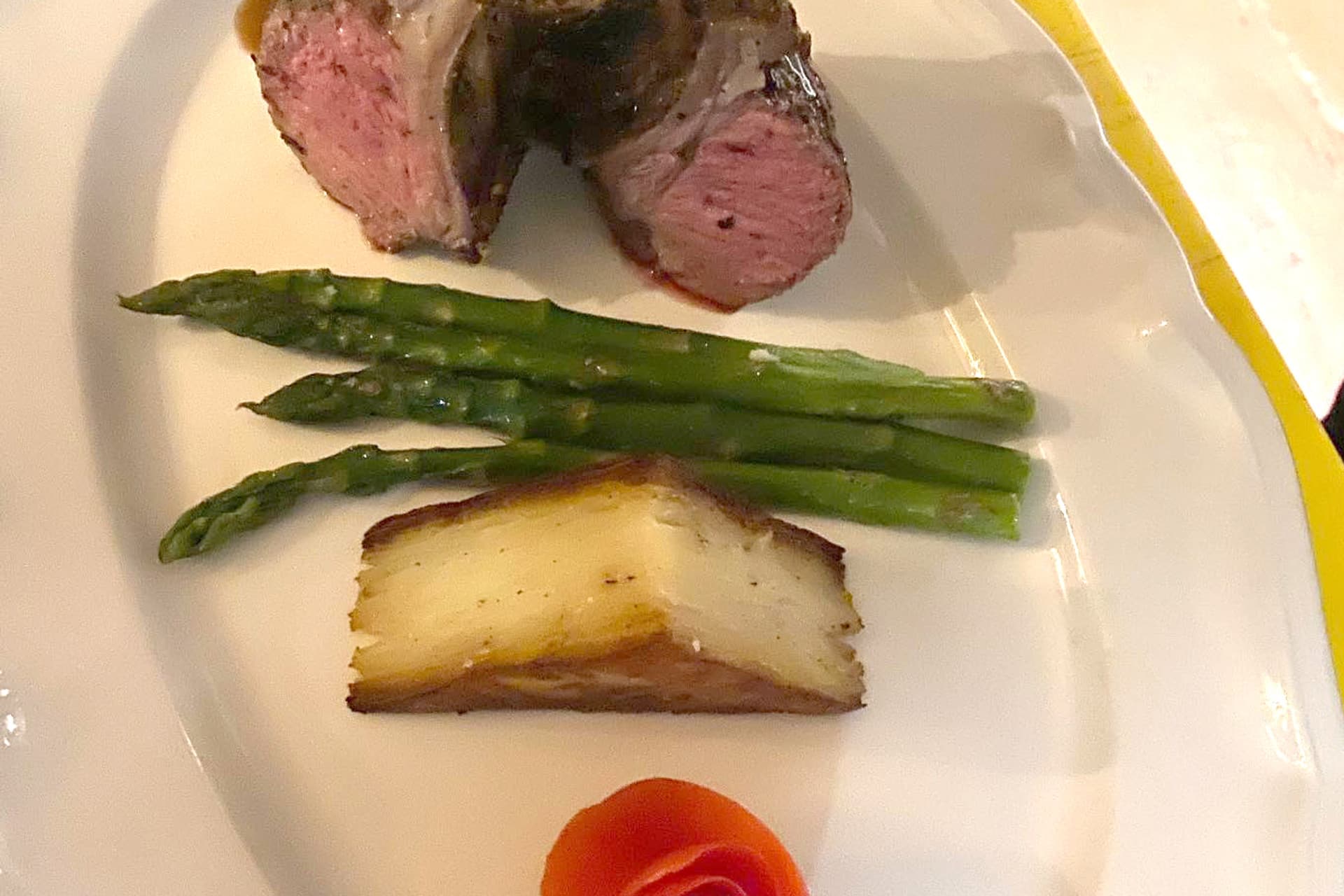 Romantic wedding dinner under string lights